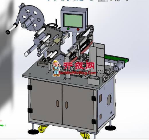手机电池4面贴标机（sw14可编辑+工程图）缩略图