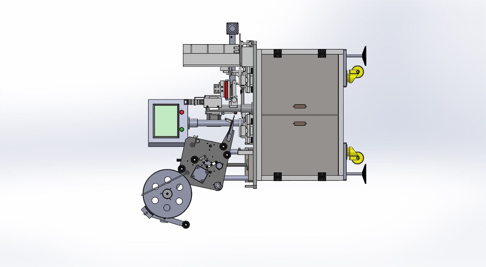 手机电池4面贴标机（sw14可编辑+工程图）