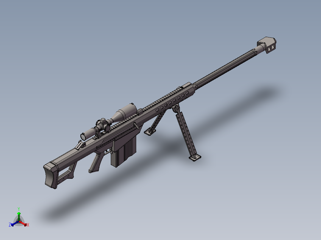 巴雷特 模型和图纸_SolidWorks20140214100400150正等轴测图