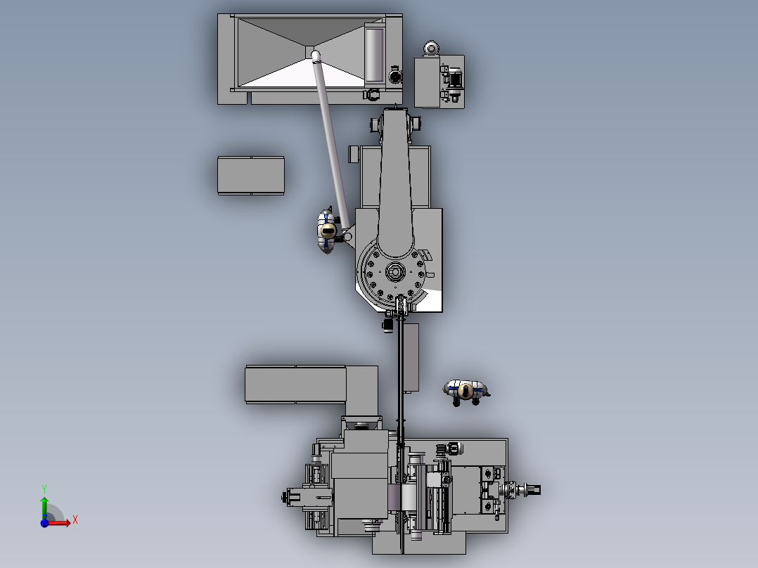 精密轴承装配一体机设备3D图纸H943前视图