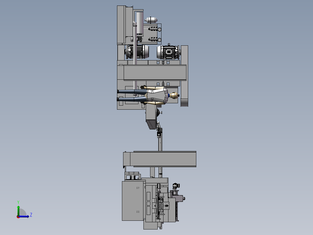 精密轴承装配一体机设备3D图纸H943左视图