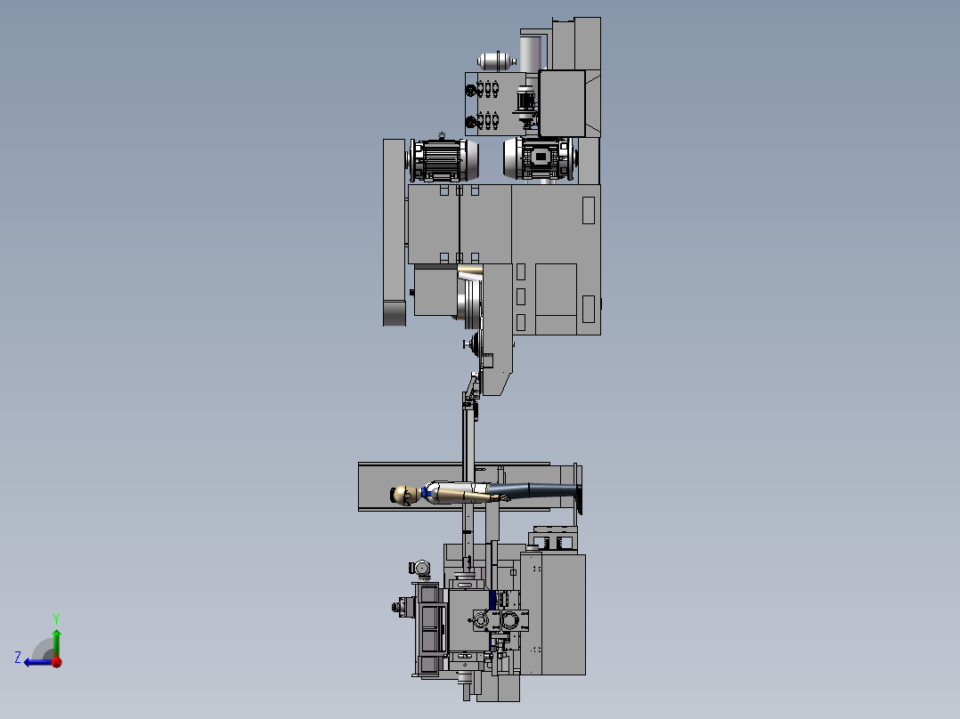 精密轴承装配一体机设备3D图纸H943右视图