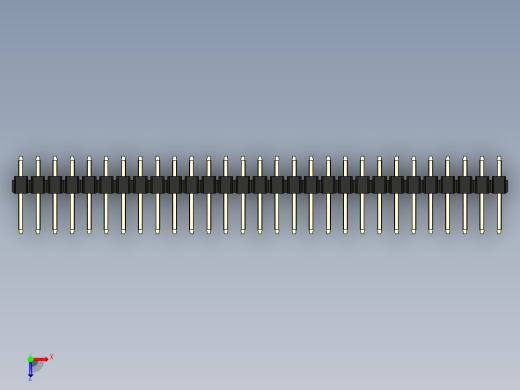 彩色公头100mil（2.54mm）系列-DS1021_black_3x29p_100mil_Type1_rev1.0俯视缩略图