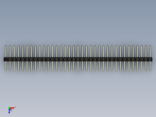 彩色公排针 100mil 2.54mm 系列-DS1022_black_3x35p_100mil_TypeD_rev1.0俯视缩略图