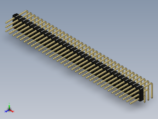 彩色公排针 100mil 2.54mm 系列-DS1022_black_3x35p_100mil_TypeD_rev1.0正等轴测缩略图