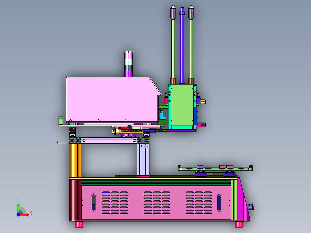 吸贴式打印实时贴标机前视图