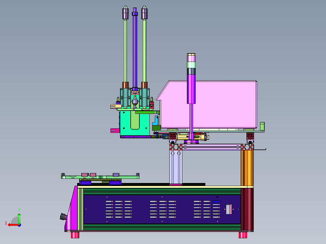 吸贴式打印实时贴标机后视图