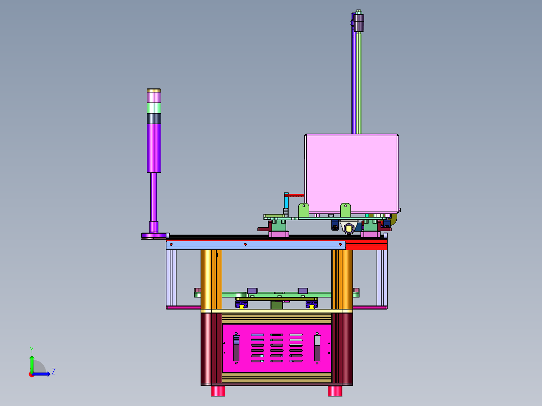吸贴式打印实时贴标机左视图