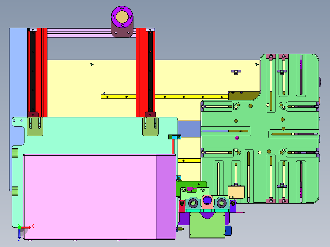 吸贴式打印实时贴标机俯视图