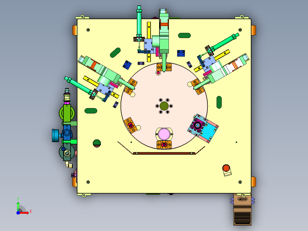 马达端盖工业级旋转焊锡机前视图