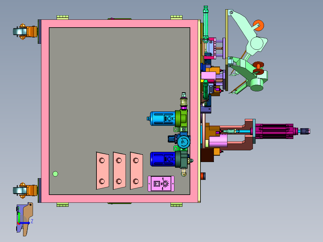 马达端盖工业级旋转焊锡机左视图
