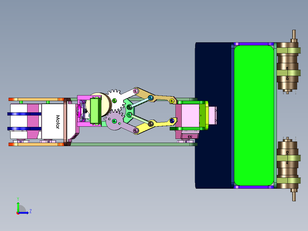 导航编程机械臂智能小车左视图