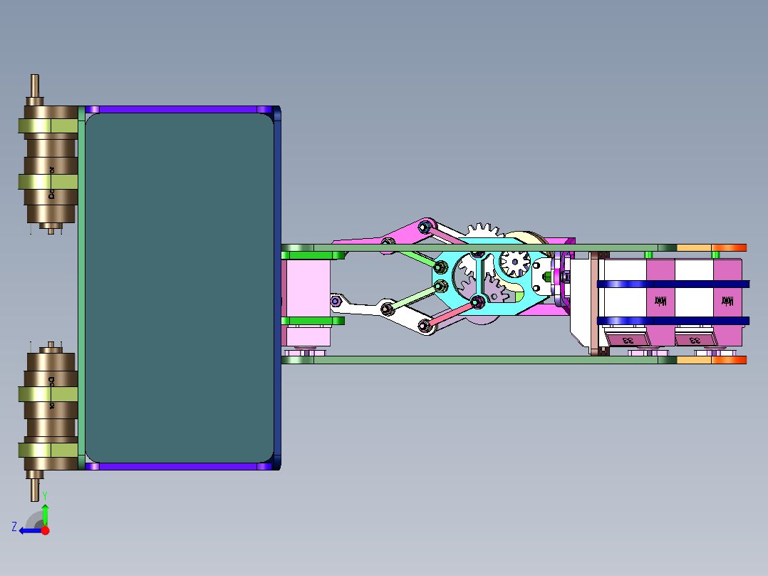 导航编程机械臂智能小车右视图