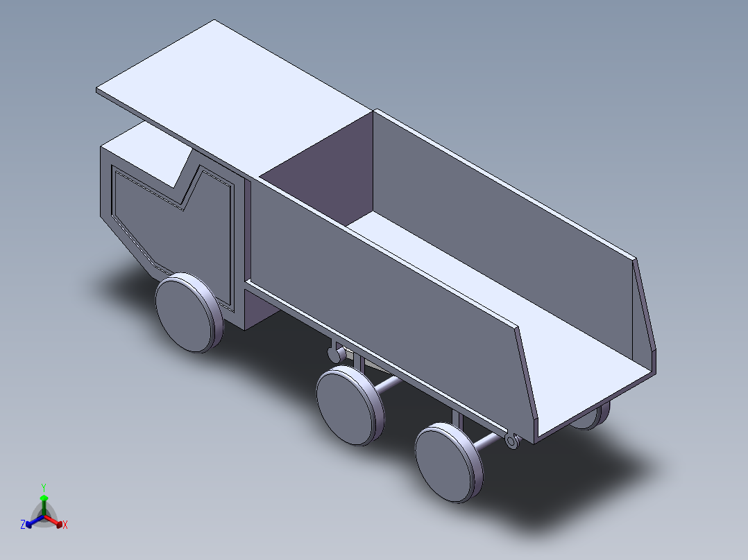 翻斗小车正等轴测图