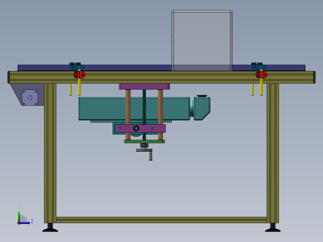 产品(多产品通用)底部激光机打码输送线左视图