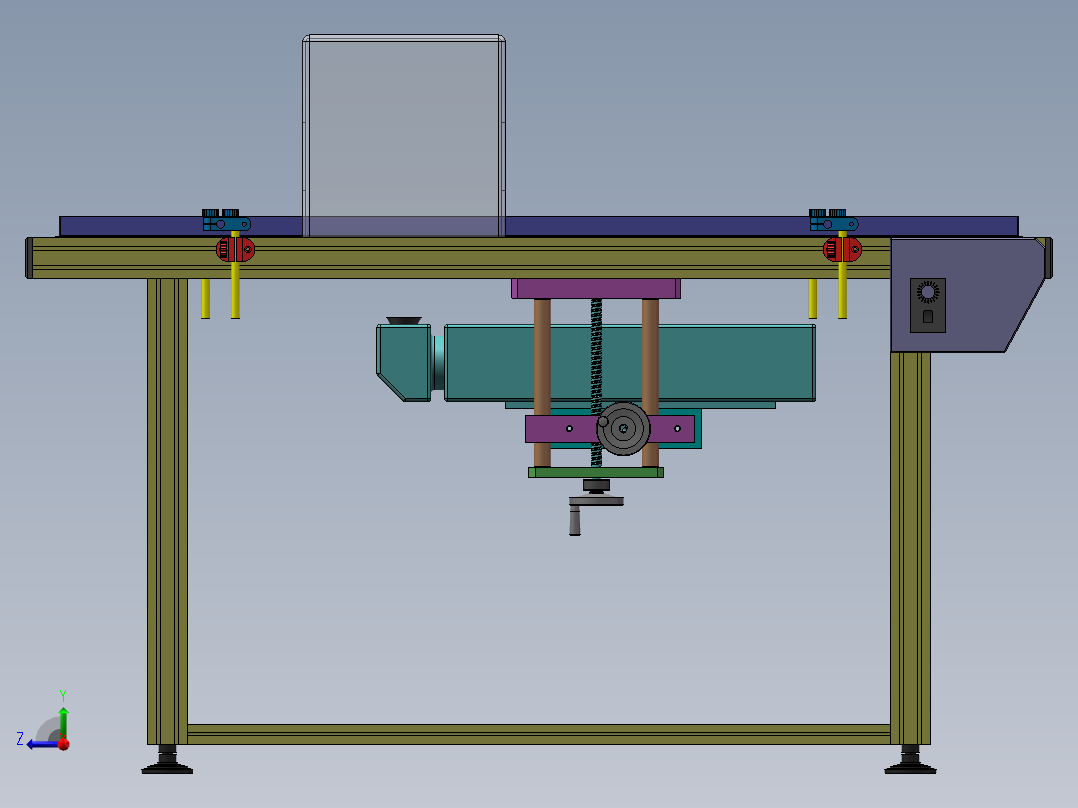 产品(多产品通用)底部激光机打码输送线右视图