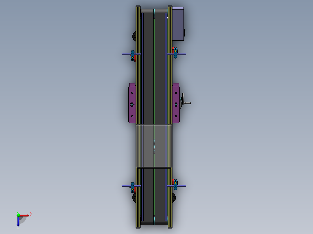 产品(多产品通用)底部激光机打码输送线俯视图