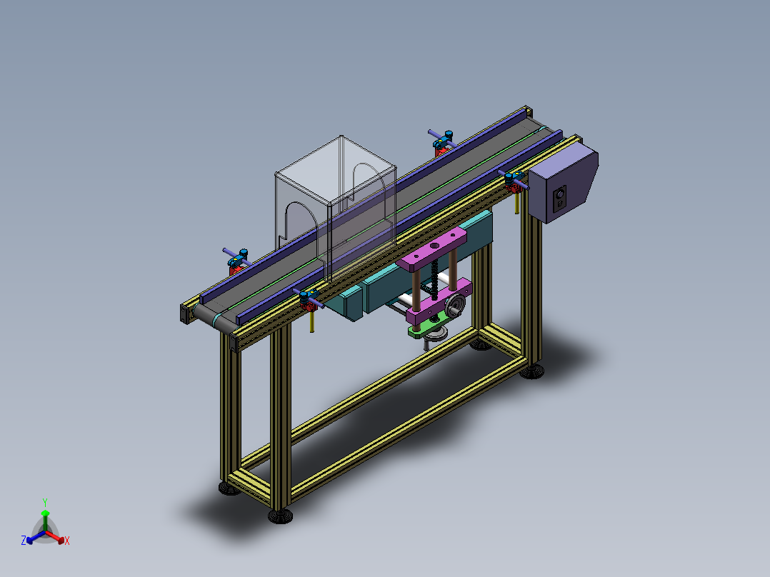 产品(多产品通用)底部激光机打码输送线正等轴测图