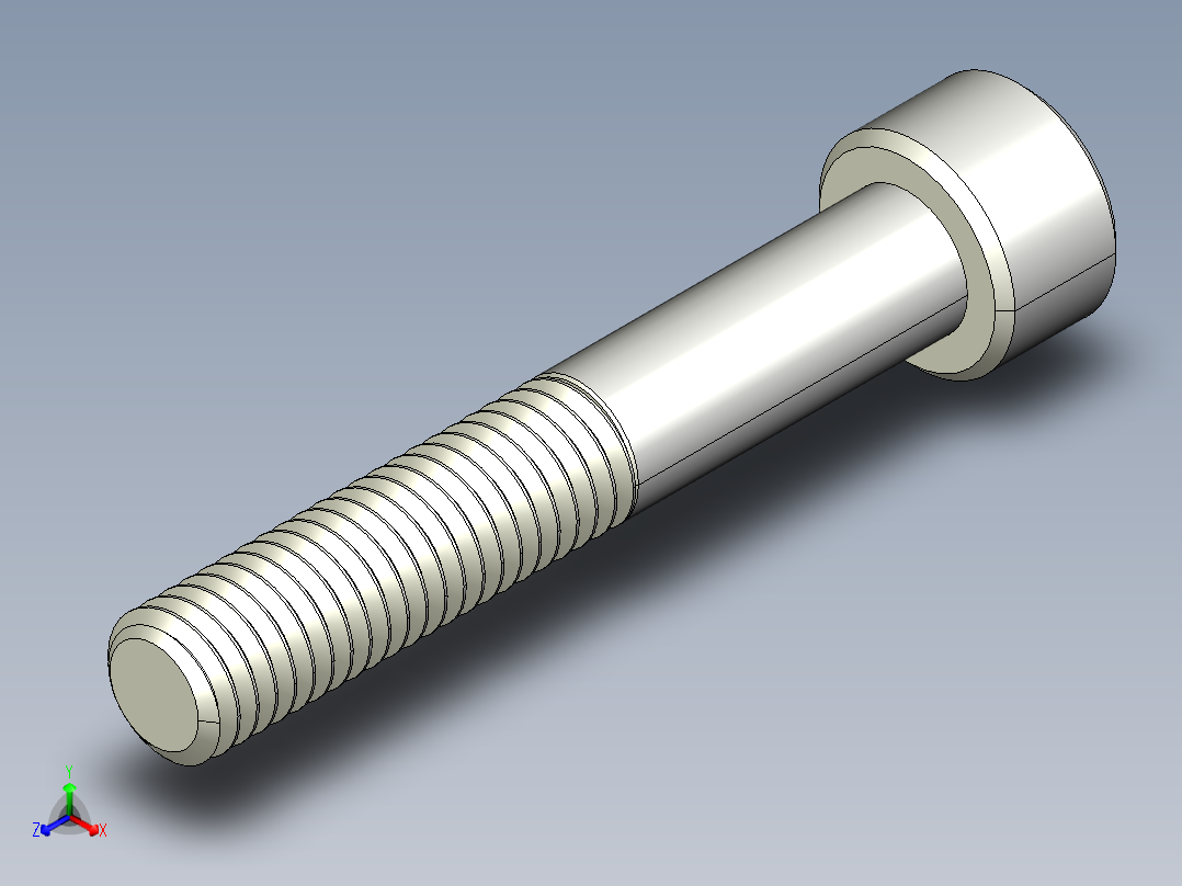 M8 x 1.25mm Thread 50mm LONG SOCKET HEAD CAP SCREW.IGS主视图