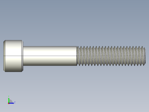 M8 x 1.25mm Thread 50mm LONG SOCKET HEAD CAP SCREW.IGS左视缩略图
