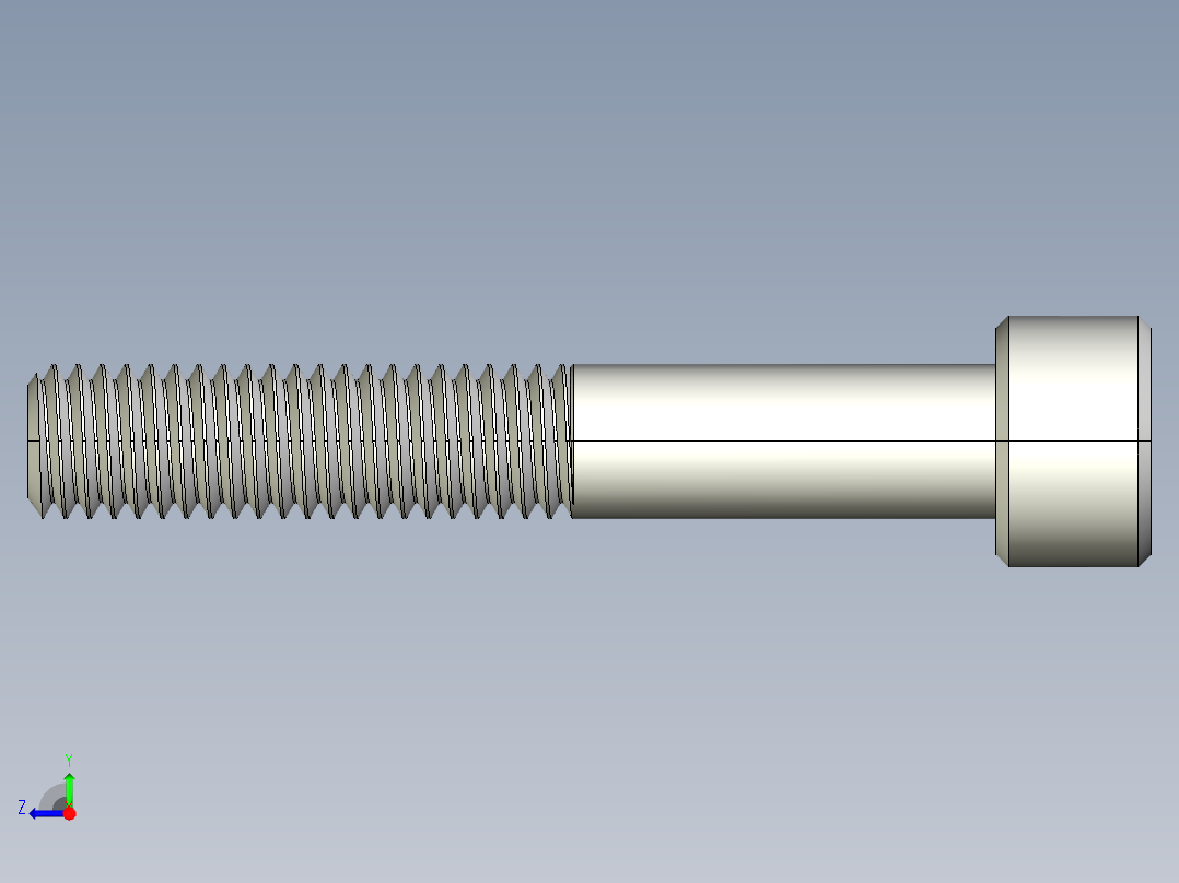 M8 x 1.25mm Thread 50mm LONG SOCKET HEAD CAP SCREW.IGS右视图