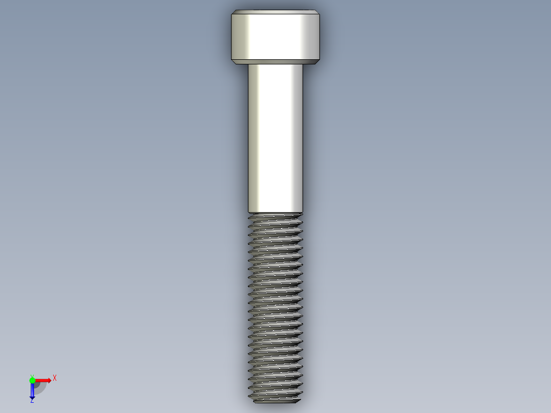 M8 x 1.25mm Thread 50mm LONG SOCKET HEAD CAP SCREW.IGS俯视图