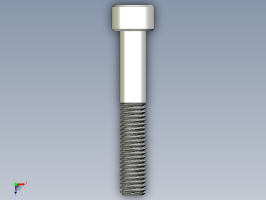 M8 x 1.25mm Thread 50mm LONG SOCKET HEAD CAP SCREW.IGS俯视缩略图