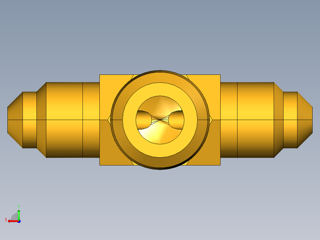 扩口式工业通用硬管接头Male Branch Tee 145F-2-2后视图
