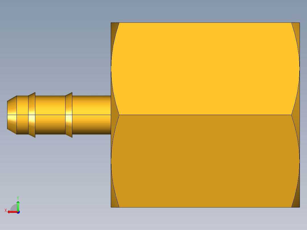 工业通用螺蚊管倒齿式工业硬管接头Female Connector 26-5_32-2后视图