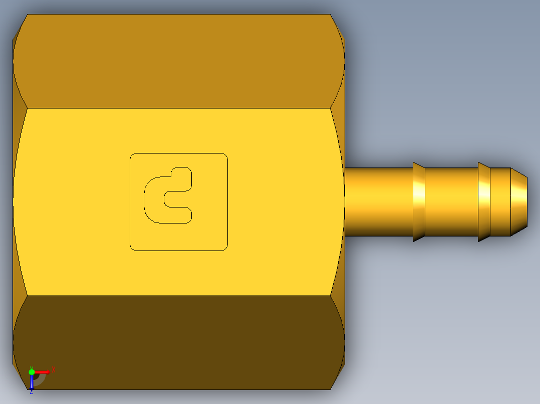 工业通用螺蚊管倒齿式工业硬管接头Female Connector 26-5_32-2俯视图