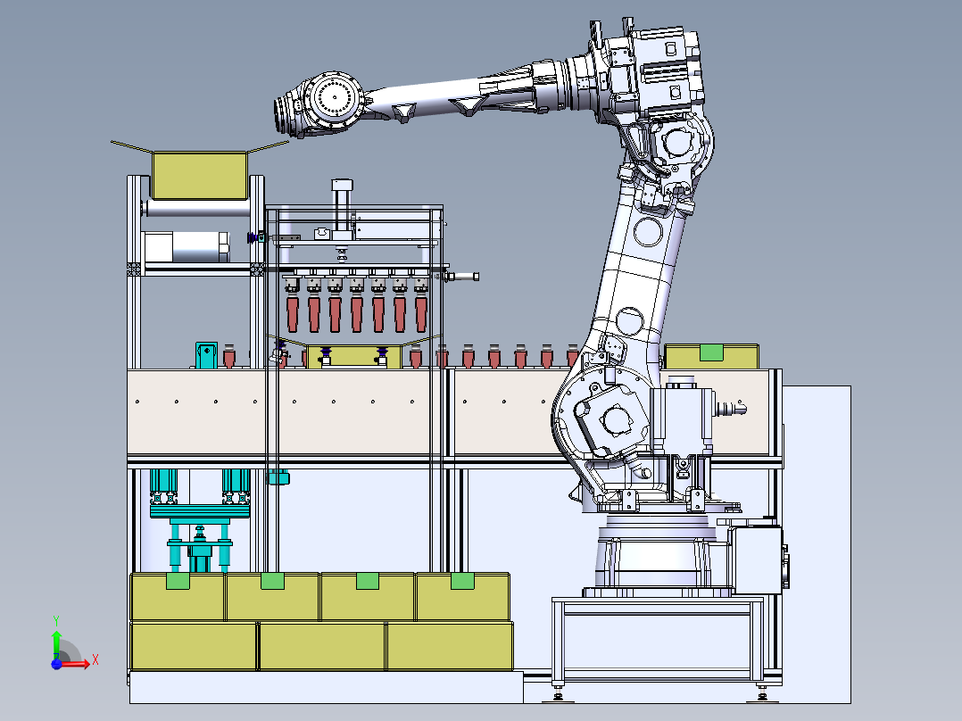自动拆箱上料输送总装前视图