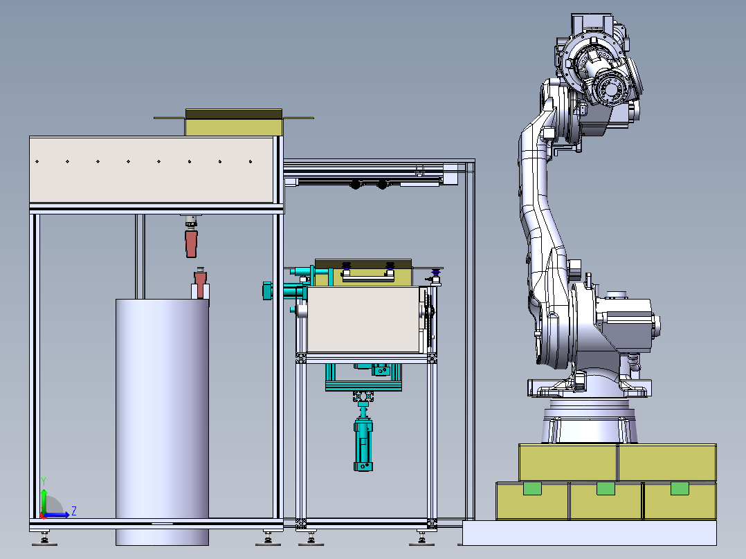 自动拆箱上料输送总装左视图