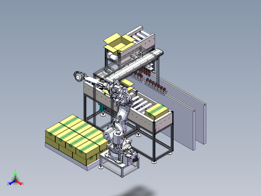 自动拆箱上料输送总装正等轴测缩略图