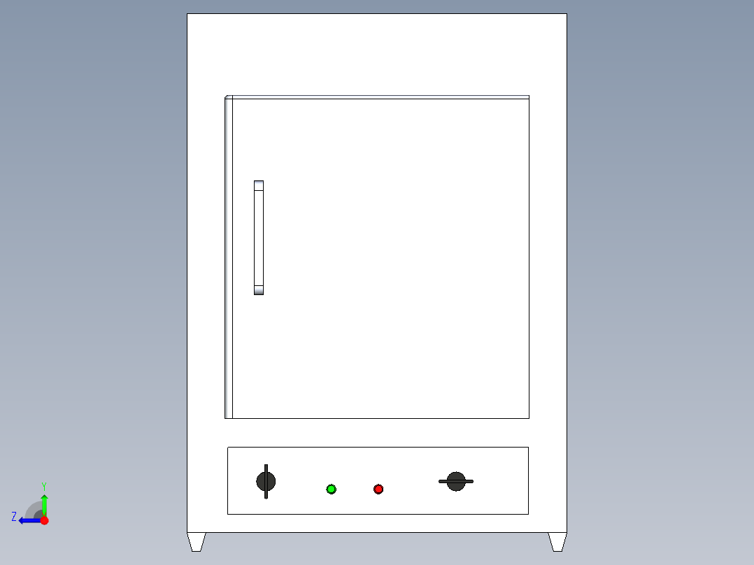 实验室烘干箱设计模型右视图