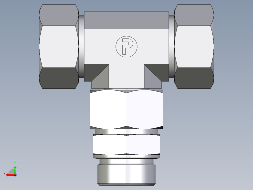 卡套式工业通用硬管接头EO_Assembled_adjustable_standpipe_branch_tee_EVT38SM71后视缩略图