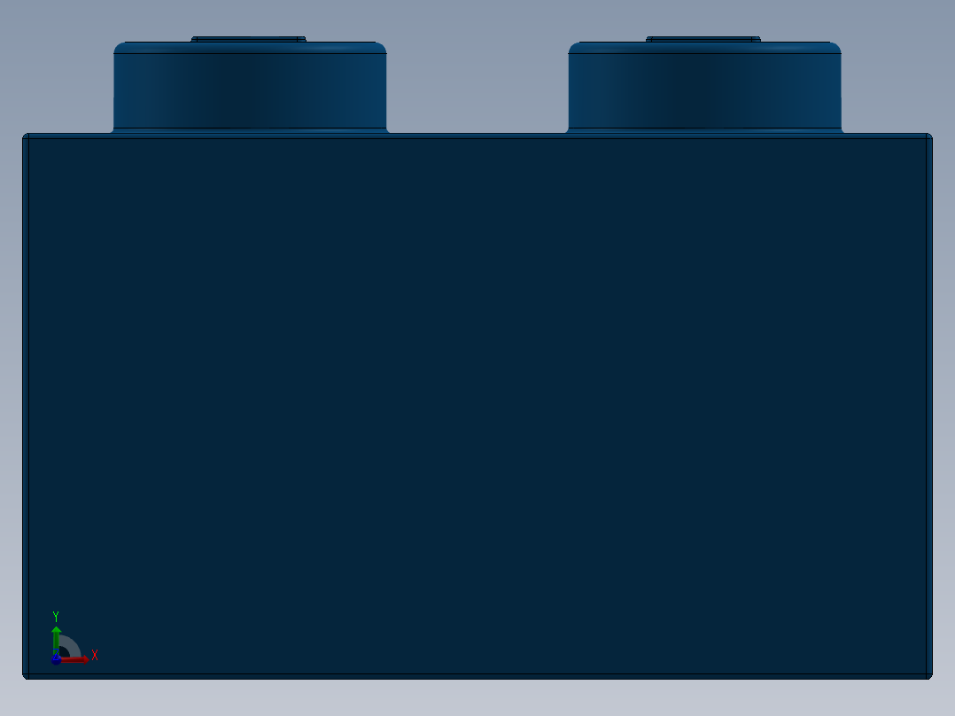 乐高套装 4421基本积木-300423 Bright Blue Brick 1 x 2.SLDPRT前视图