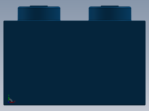 乐高套装 4421基本积木-300423 Bright Blue Brick 1 x 2.SLDPRT前视缩略图