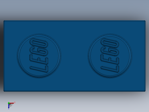 乐高套装 4421基本积木-300423 Bright Blue Brick 1 x 2.SLDPRT俯视缩略图