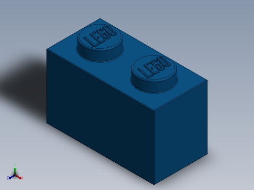 乐高套装 4421基本积木-300423 Bright Blue Brick 1 x 2.SLDPRT正等轴测缩略图