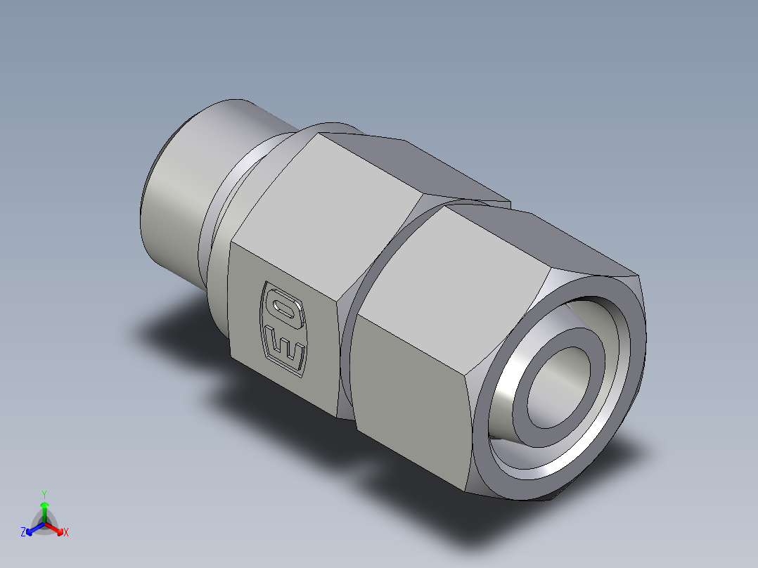 卡套式工业通用硬管接头EO_Swivel_connector_EGE12LREDCF主视图