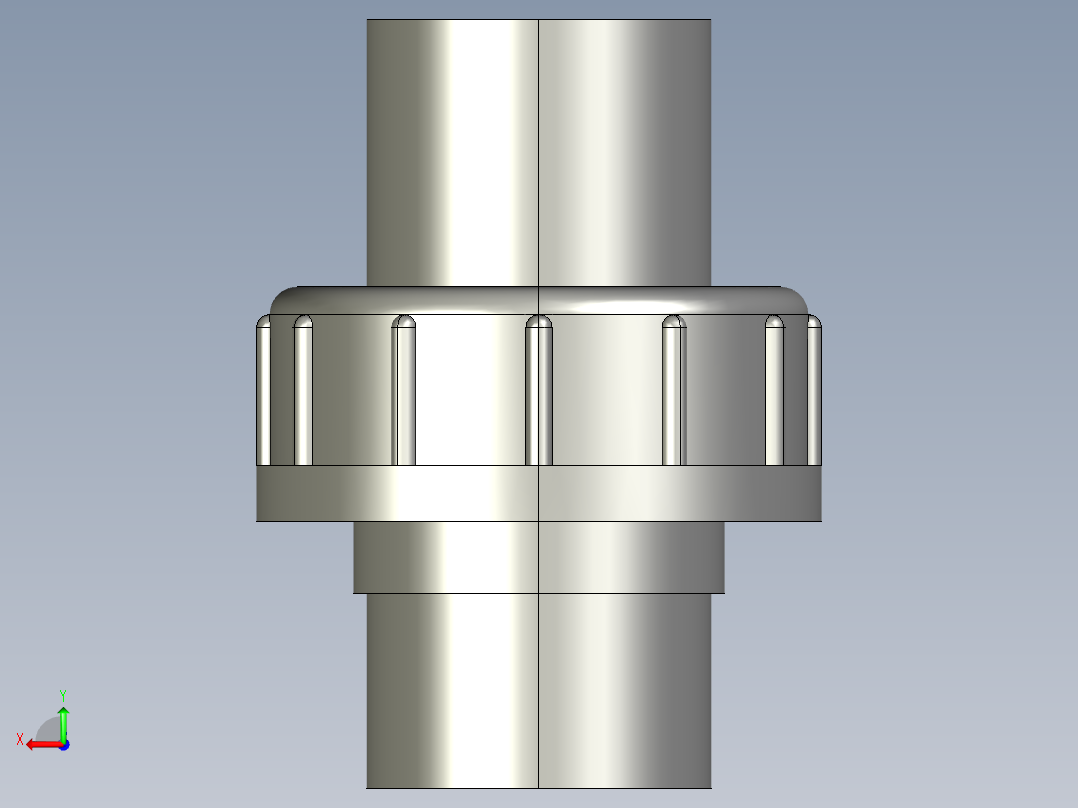 聚氯乙烯配件29-Sch80_Union T375_SxS_897-375-012_1.25in后视图