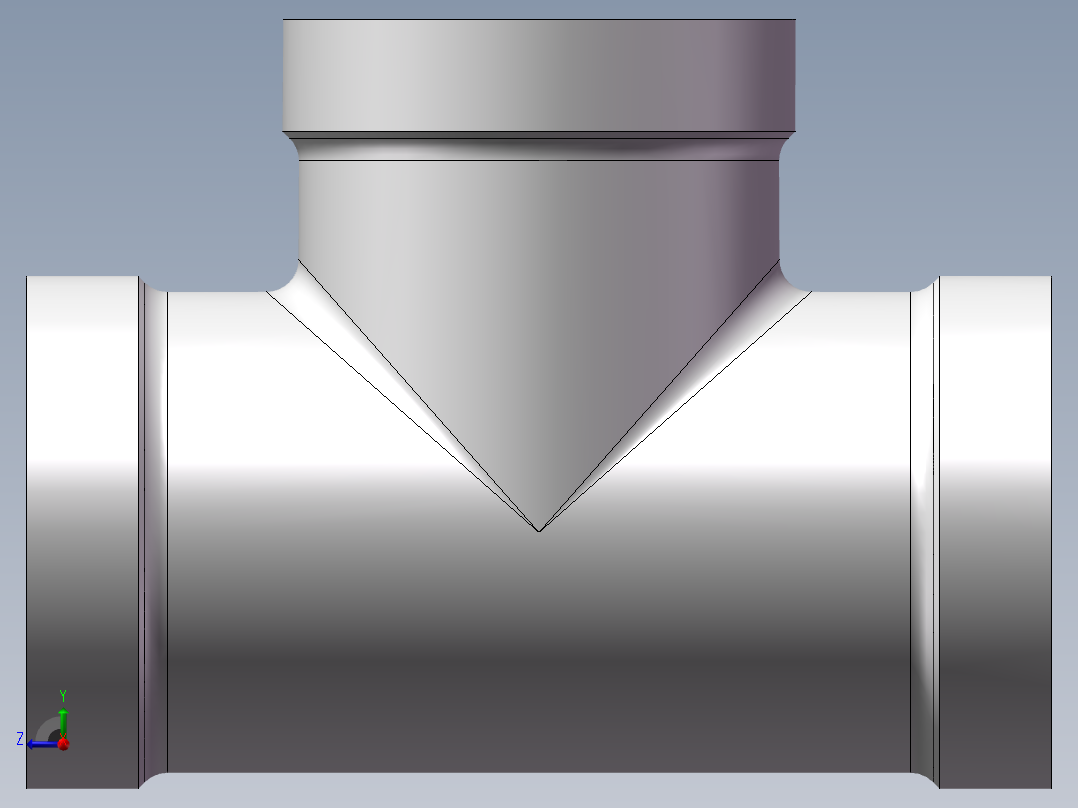 三通-等径 DN20右视图