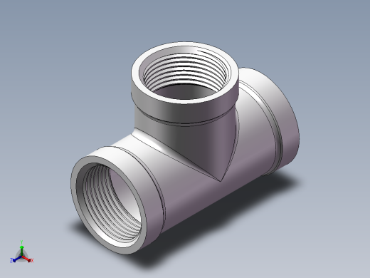 三通-等径 DN20正等轴测缩略图