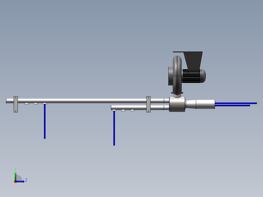 负压吸料装置sw三维左视图