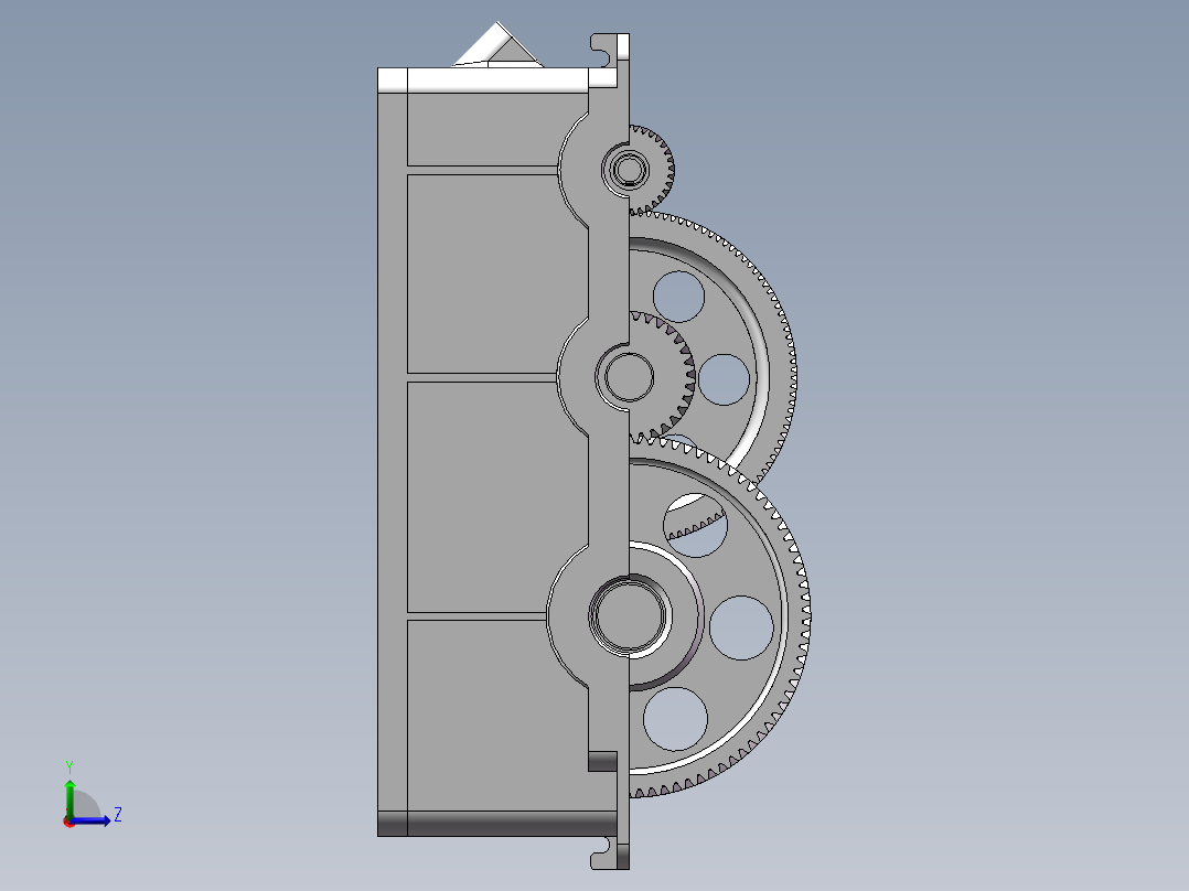 二级斜齿减速器三维(2)左视图