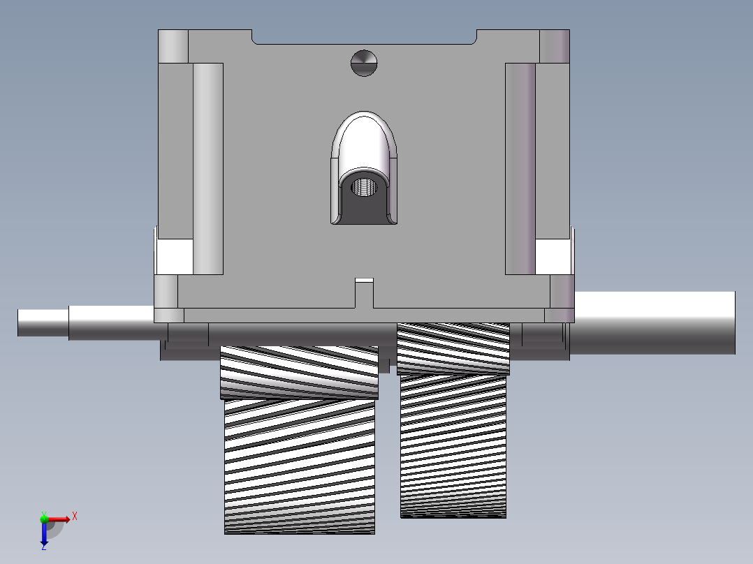 二级斜齿减速器三维(2)俯视图