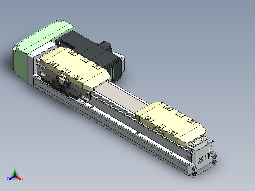 GTH内嵌丝杆全封闭GTH5S-BR-100W正等轴测图