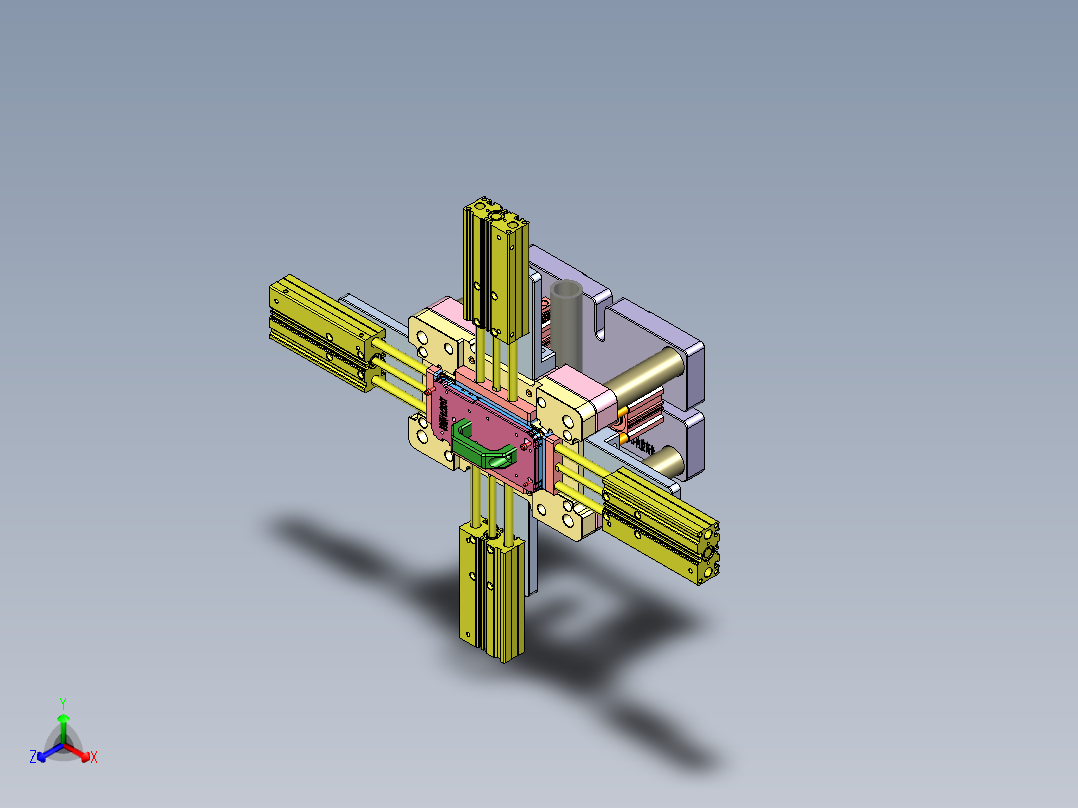 X3-B-CNC7笔记本CNC工装夹具三维模型-qi gang ce tui-0821主视图