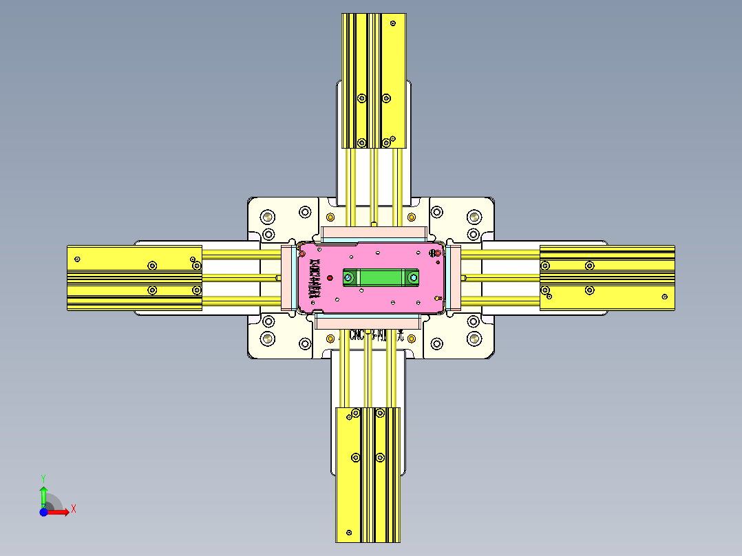 X3-B-CNC7笔记本CNC工装夹具三维模型-qi gang ce tui-0821前视图