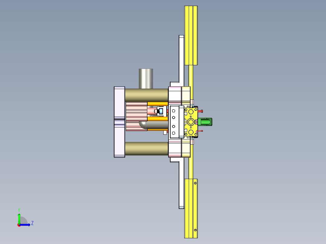 X3-B-CNC7笔记本CNC工装夹具三维模型-qi gang ce tui-0821左视图